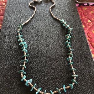 Turquoise and shell necklace 24